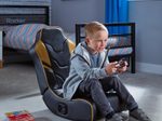X Rocker Shadow 2.0 Floor Rocker Gaming-Bodensessel für Kinder & Jugendliche mit Audiosystem - schwarz/gold