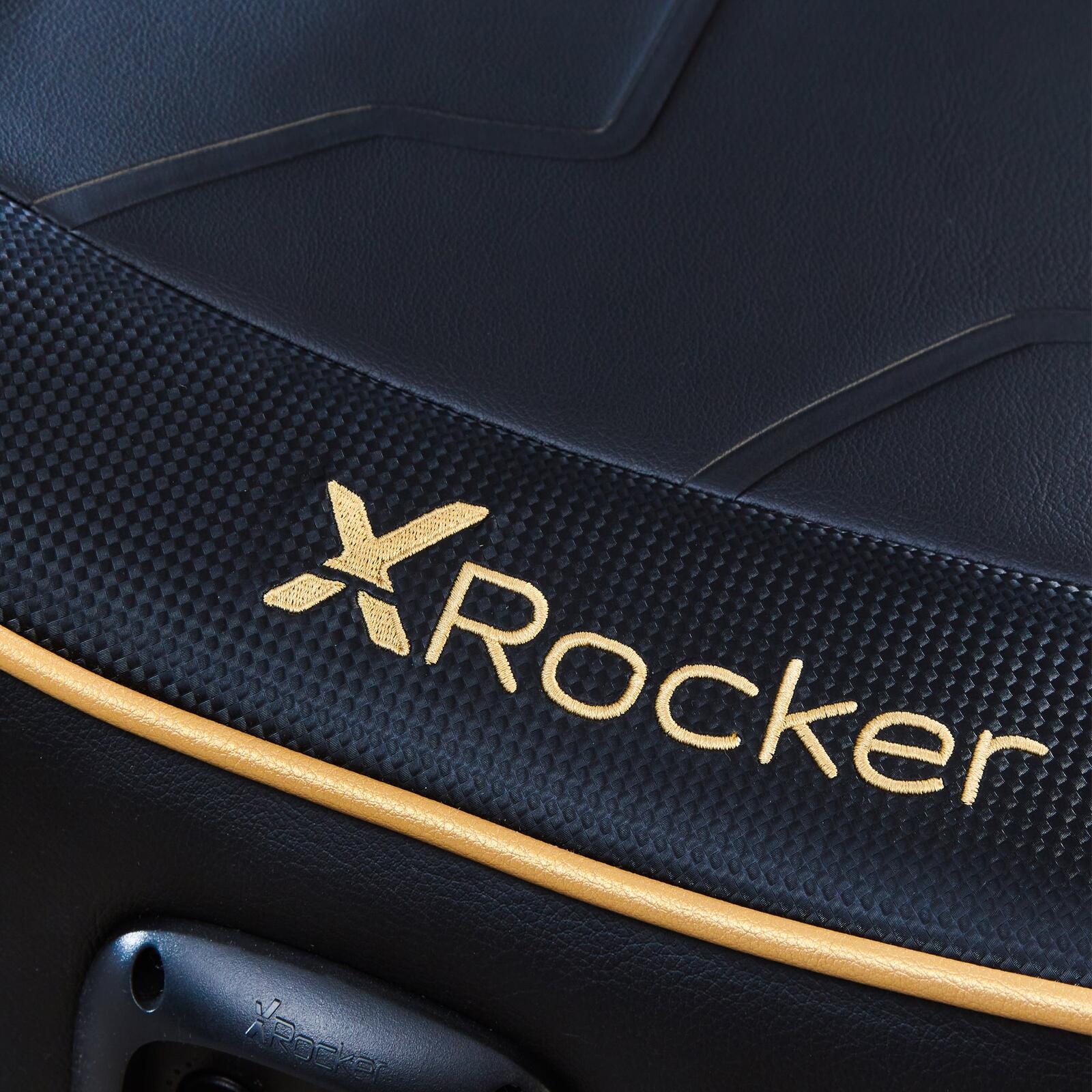 X Rocker Shadow 2.0 Floor Rocker Gaming-Bodensessel für Kinder & Jugendliche mit Audiosystem - schwarz/gold