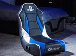 X Rocker Sony Playstation® Geist 2.0 Floor Rocker Gaming-Bodensessel mit 2.0 Audiosystem für Kinder & Jugendliche - schwarz/blau