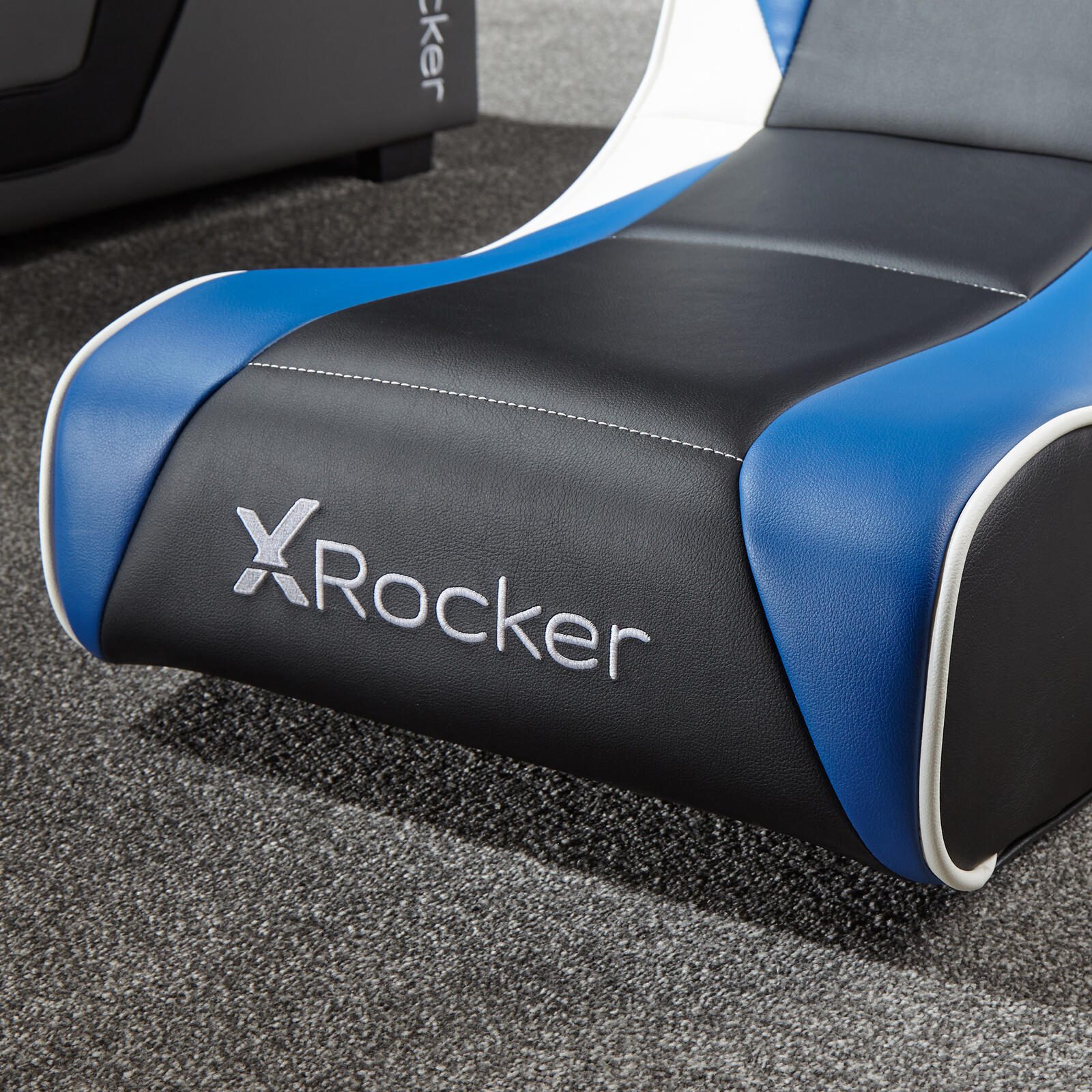 X Rocker Sony Playstation® Geist 2.0 Floor Rocker Gaming-Bodensessel mit 2.0 Audiosystem für Kinder & Jugendliche - schwarz/blau