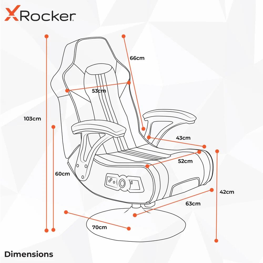 X Rocker TORQUE 2.1 Gaming-Sessel mit Wireless Audiosystem und Vibrationsmotor - schwarz/rot