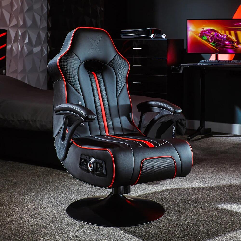 X Rocker TORQUE 2.1 Gaming-Sessel mit Wireless Audiosystem und Vibrationsmotor - schwarz/rot