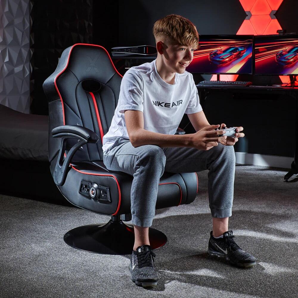 X Rocker TORQUE 2.1 Gaming-Sessel mit Wireless Audiosystem und Vibrationsmotor - schwarz/rot