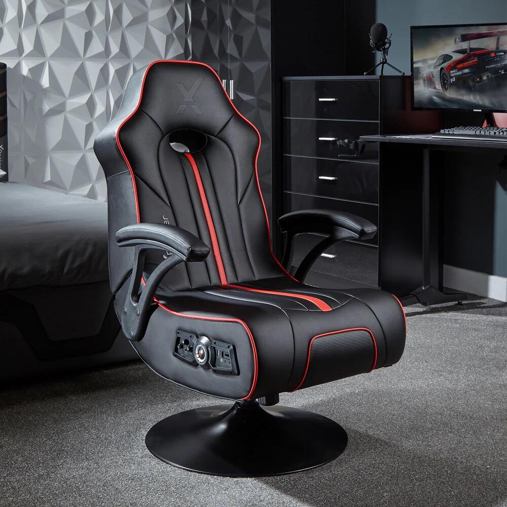 X Rocker TORQUE 2.1 Gaming-Sessel mit Wireless Audiosystem und Vibrationsmotor - schwarz/rot