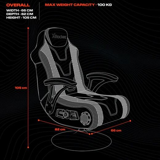 X Rocker MONSOON 4.1 Gaming-Sessel mit LED-Beleuchtung, Wireless Audiosystem und Vibrationsmotor - schwarz