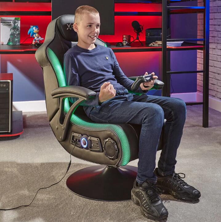X Rocker MONSOON 4.1 Gaming-Sessel mit LED-Beleuchtung, Wireless Audiosystem und Vibrationsmotor - schwarz