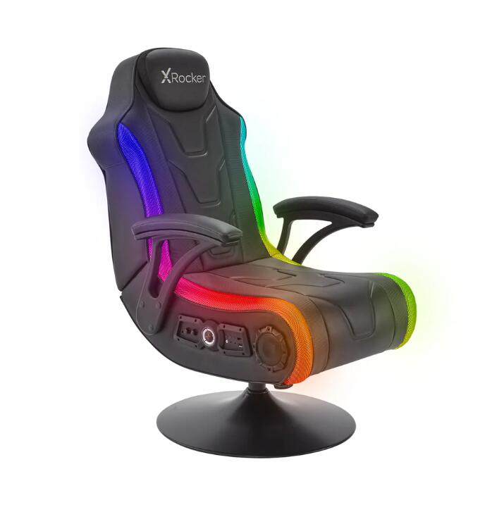 X Rocker MONSOON 4.1 Gaming-Sessel mit LED-Beleuchtung, Wireless Audiosystem und Vibrationsmotor - schwarz