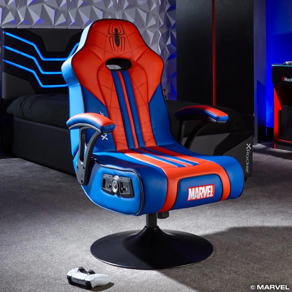 X Rocker Marvel™ Elite 2.1 Gaming-Sessel im Spider-Man Design - blau/rot