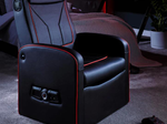 X Rocker Shift Luxe Junior 2.1 Ottoman Gaming-Sessel mit Stereo-Lautsprechersystem und Subwoofer - schwarz/rot