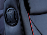 X Rocker Shift Luxe Junior 2.1 Ottoman Gaming-Sessel mit Stereo-Lautsprechersystem und Subwoofer - schwarz/rot