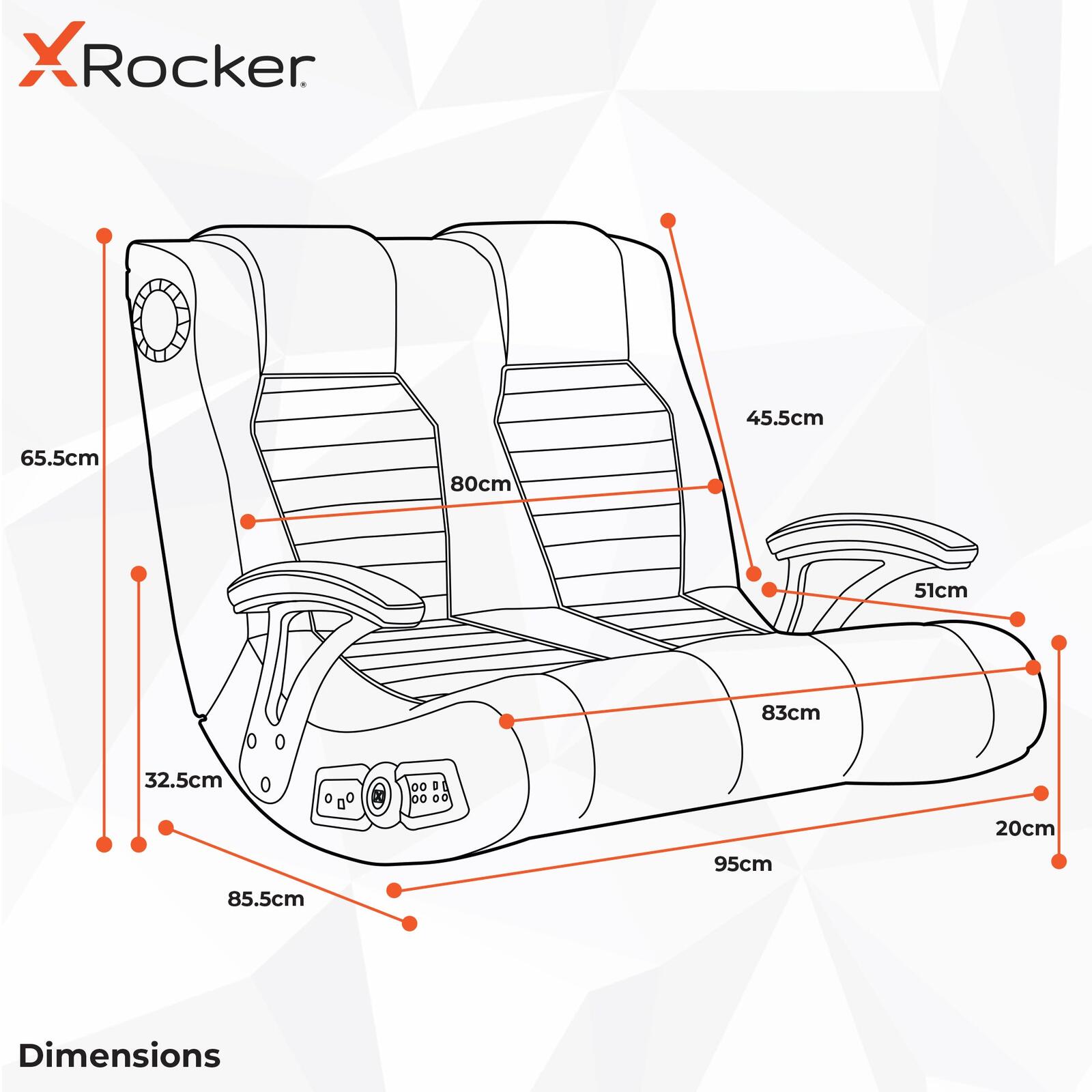 X Rocker Nintendo Super Mario™ Dual Rivals Floor Rocker Gaming-Bodensessel für Kinder & Jugendliche mit 2.1 Soundsystem - rot/weiß/grün