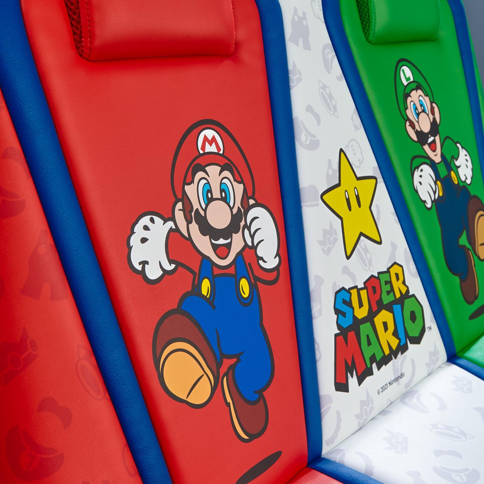 X Rocker Nintendo Super Mario™ Dual Rivals Floor Rocker Gaming-Bodensessel für Kinder & Jugendliche mit 2.1 Soundsystem - rot/weiß/grün