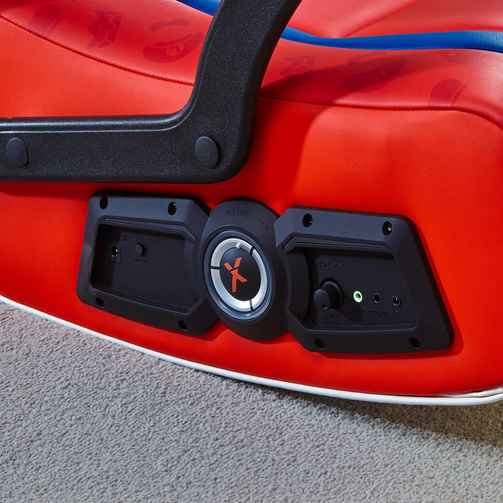 X Rocker Nintendo Super Mario™ Dual Rivals Floor Rocker Gaming-Bodensessel für Kinder & Jugendliche mit 2.1 Soundsystem - rot/weiß/grün