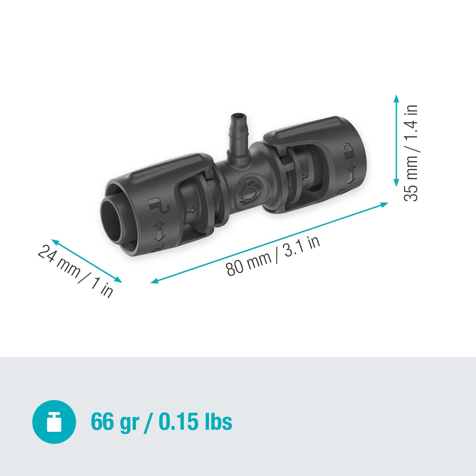 GARDENA Tropfschlauchverbinder Micro-Drip-System T-Stück 13 mm (1/2") – 4,6 mm (3/16")