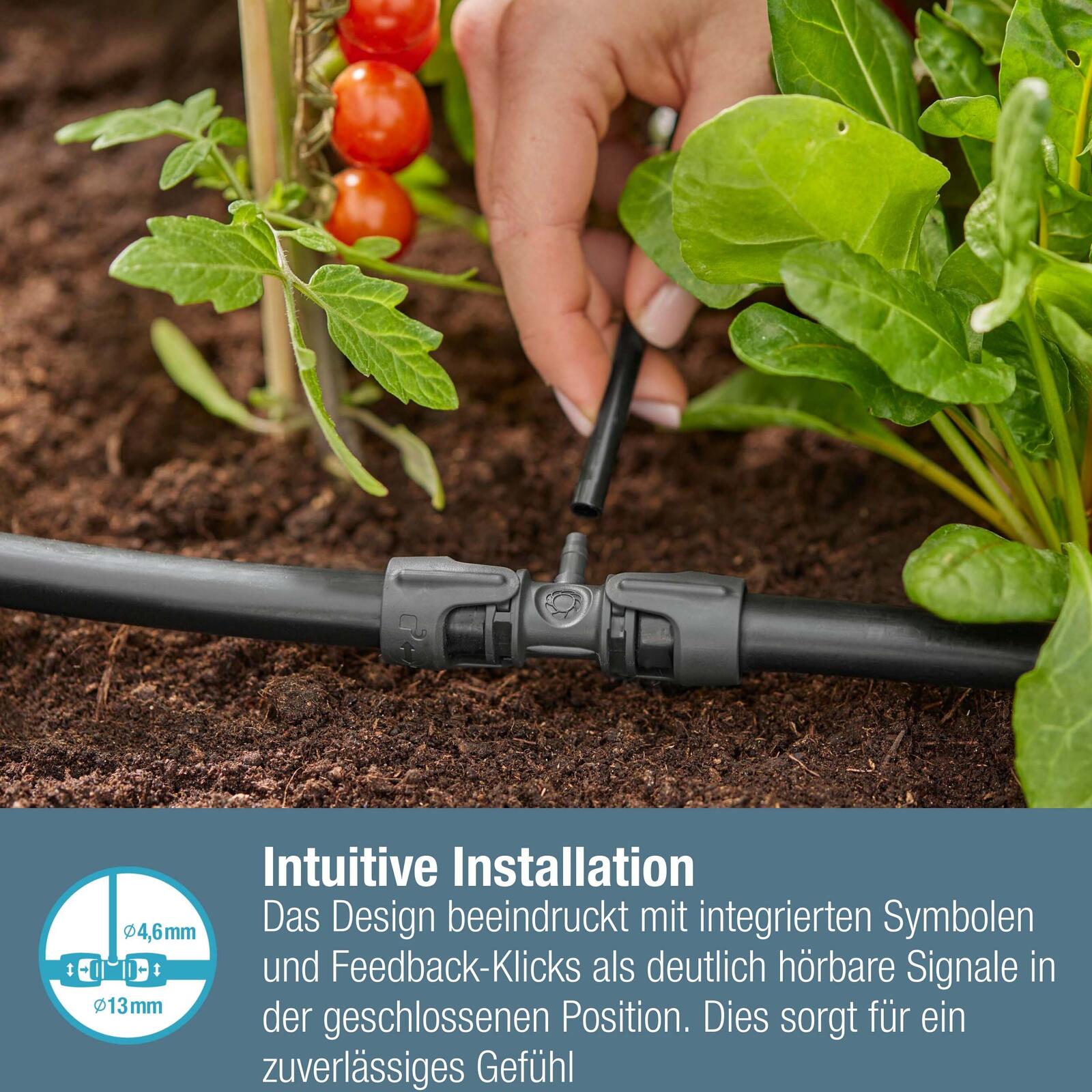 GARDENA Tropfschlauchverbinder Micro-Drip-System T-Stück 13 mm (1/2") – 4,6 mm (3/16")