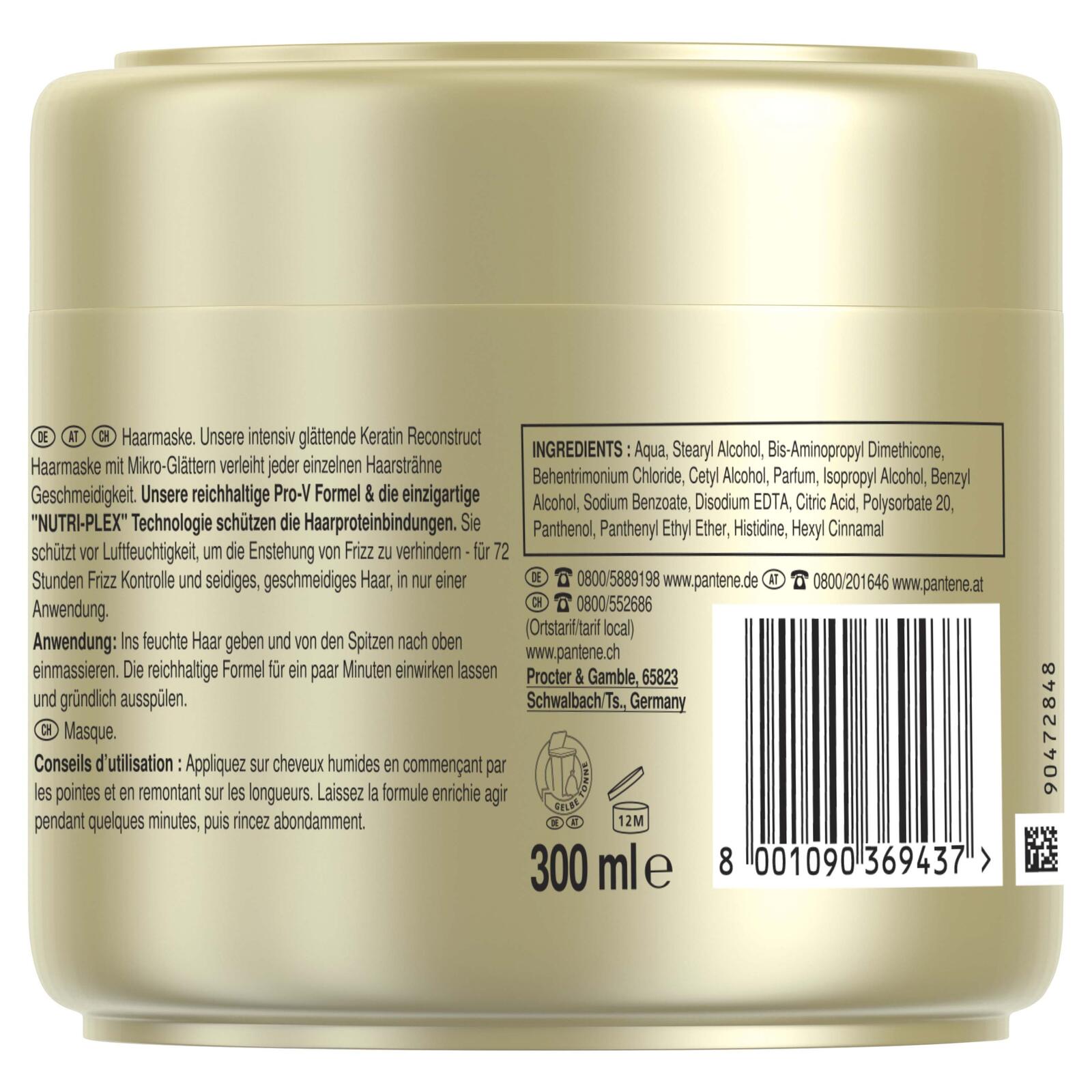 PANTENE PRO-V GLATT & SEIDIG KERATIN RECONSTRUCT Haarmaske 300 ml