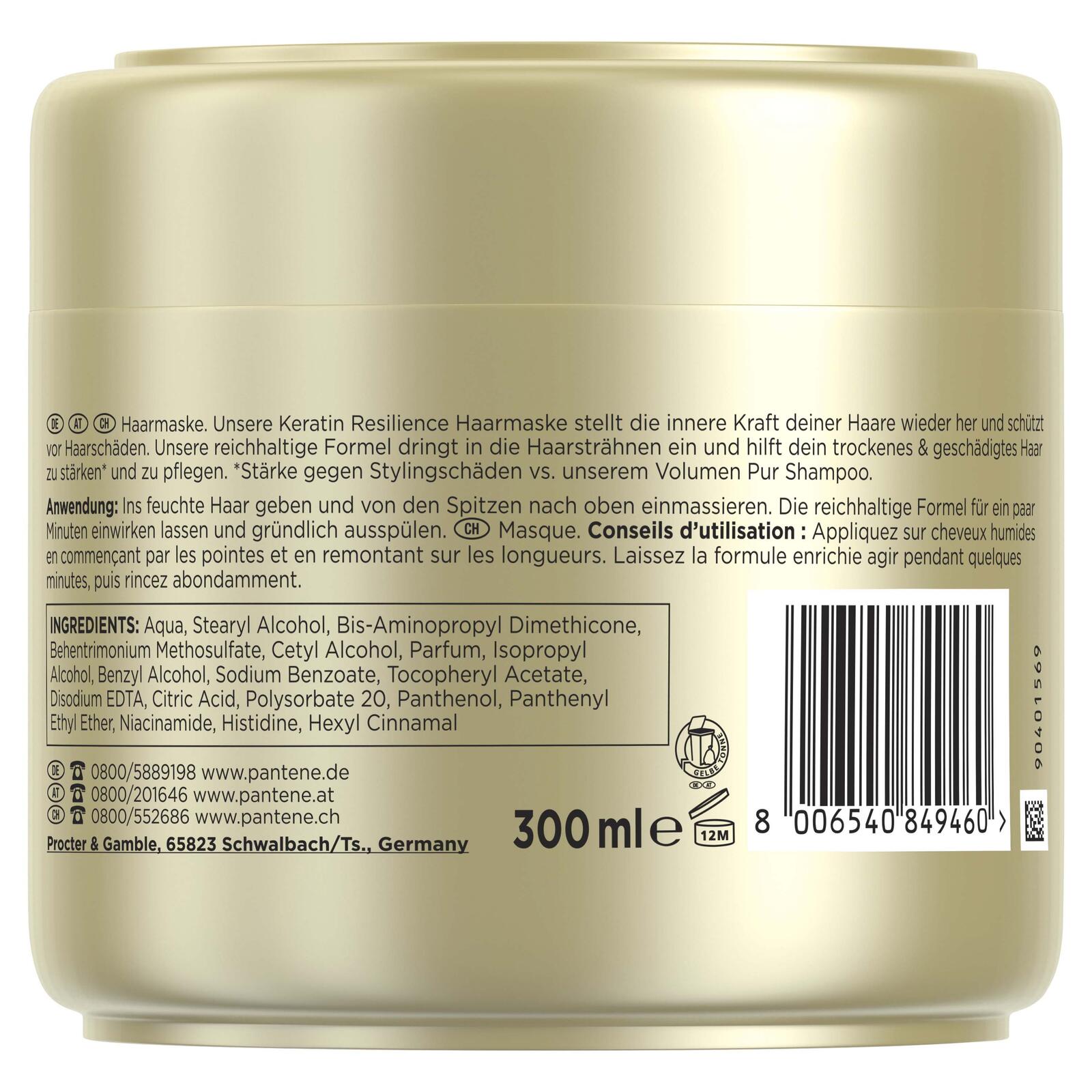 PANTENE PRO-V UNENDLICH LANG KERATIN Resilience Haarmaske 300 ml