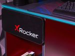 X Rocker Carbon-Tek Gaming Schreibtisch mit LED-Beleuchtung & Wireless Charging Ladepad - grau/rot