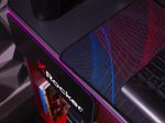 X Rocker Carbon-Tek Gaming Schreibtisch mit LED-Beleuchtung & Wireless Charging Ladepad - grau/rot