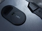 X Rocker Carbon-Tek Gaming Schreibtisch mit LED-Beleuchtung & Wireless Charging Ladepad - grau/rot