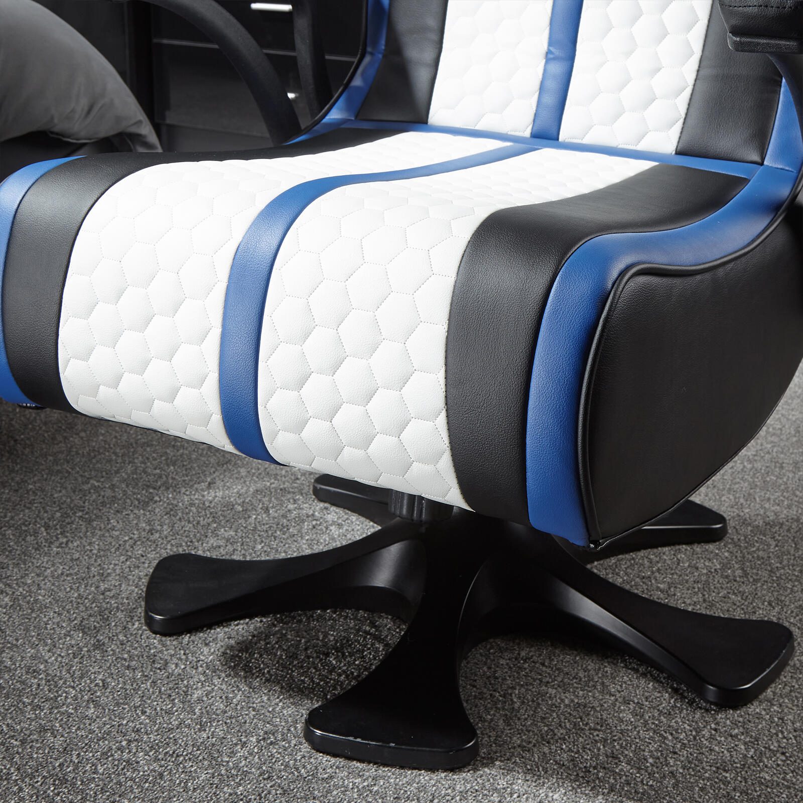 X Rocker Sony Playstation® Legend 2.1 Gaming-Sessel mit Stereo-Lautsprechersystem und Vibrationsmotor - blau/schwarz/weiß
