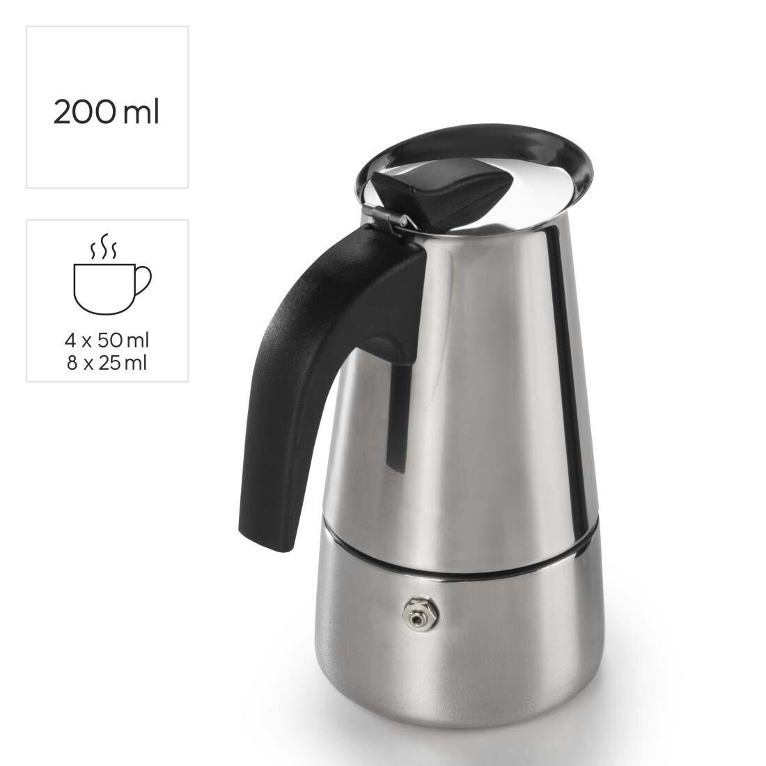 xavax® 4 Tassen Espressokocher silber/schwarz