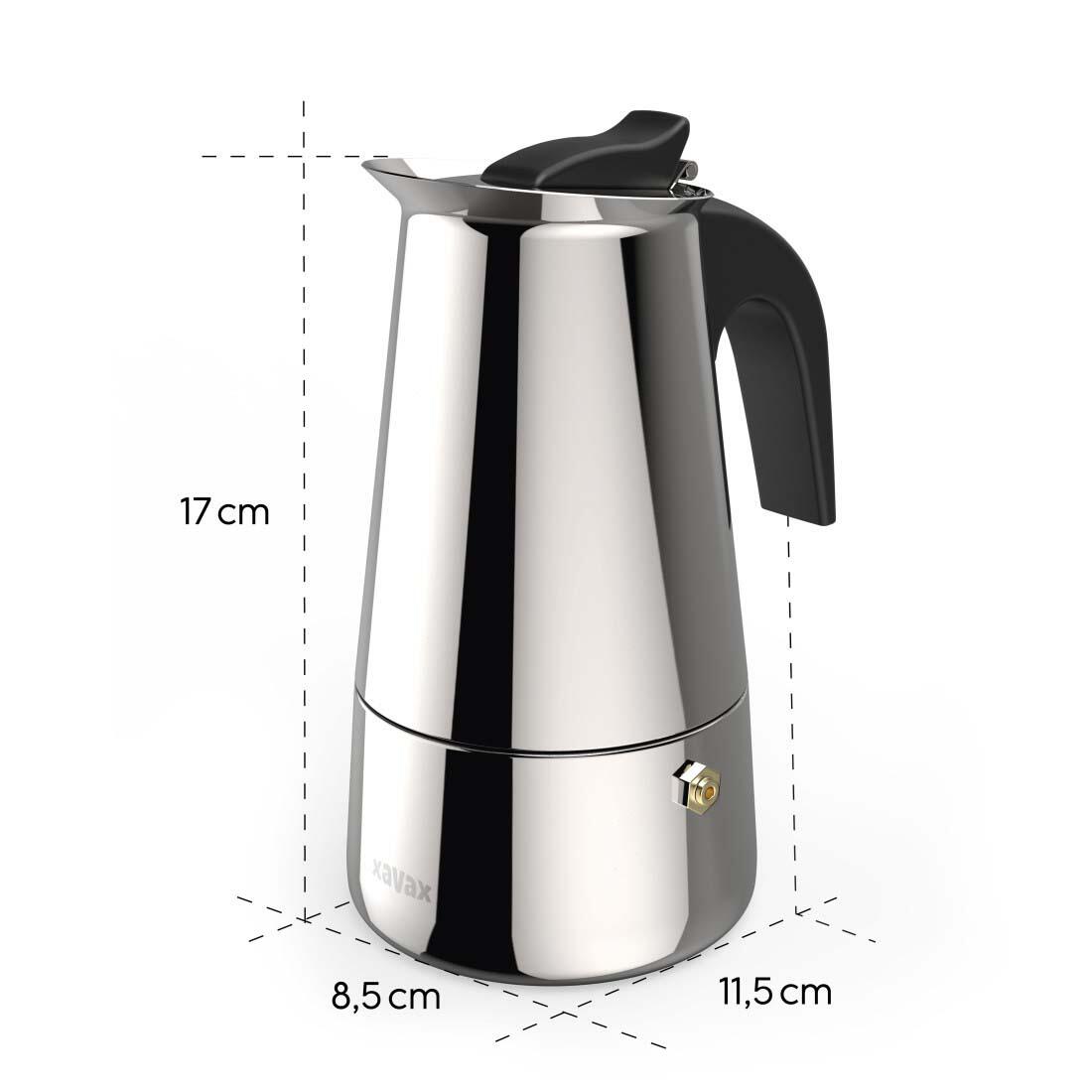 xavax® 4 Tassen Espressokocher silber/schwarz