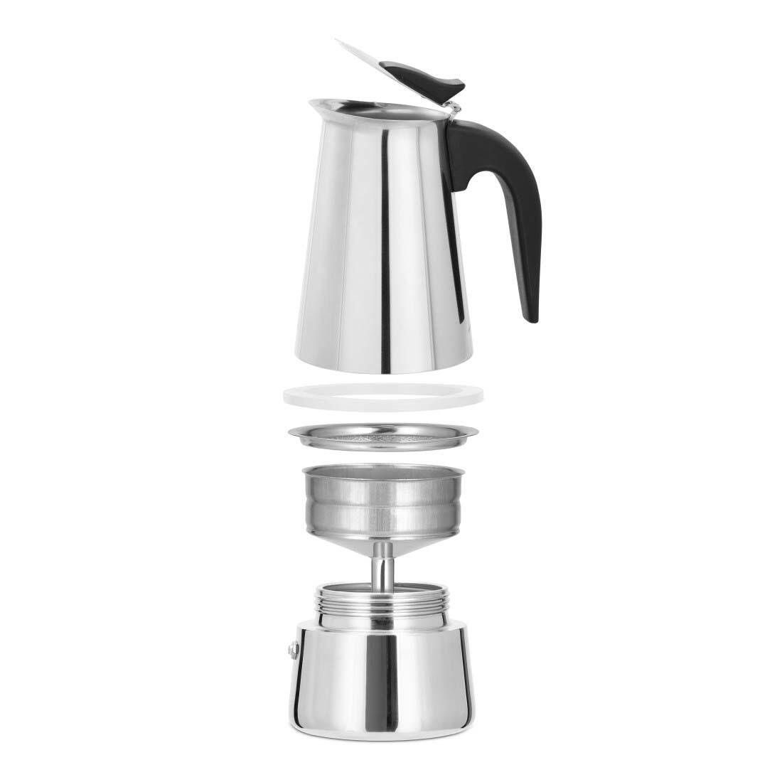 xavax® 4 Tassen Espressokocher silber/schwarz