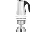 xavax® 4 Tassen Espressokocher silber/schwarz