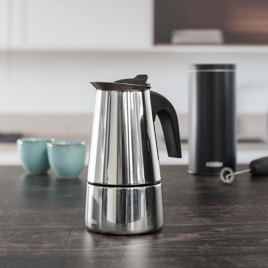 xavax® 4 Tassen Espressokocher silber/schwarz