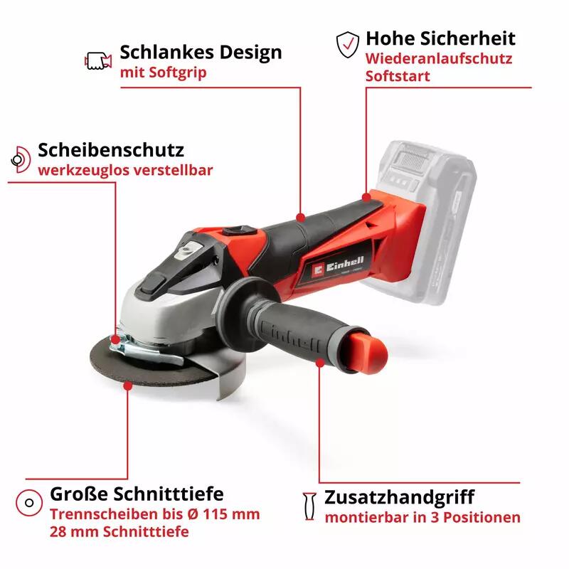 Einhell Akku-Winkelschleifer  TE-AG 18/115 Li-Solo (4431110)