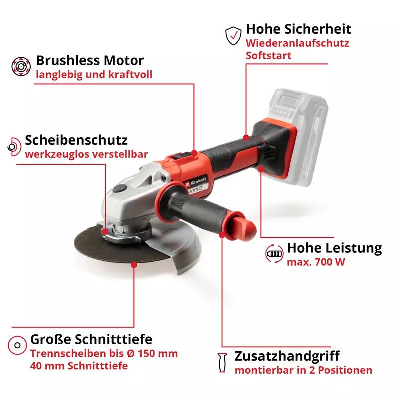 Einhell Akku-Winkelschleifer  AXXIO 18/150 (4431144)
