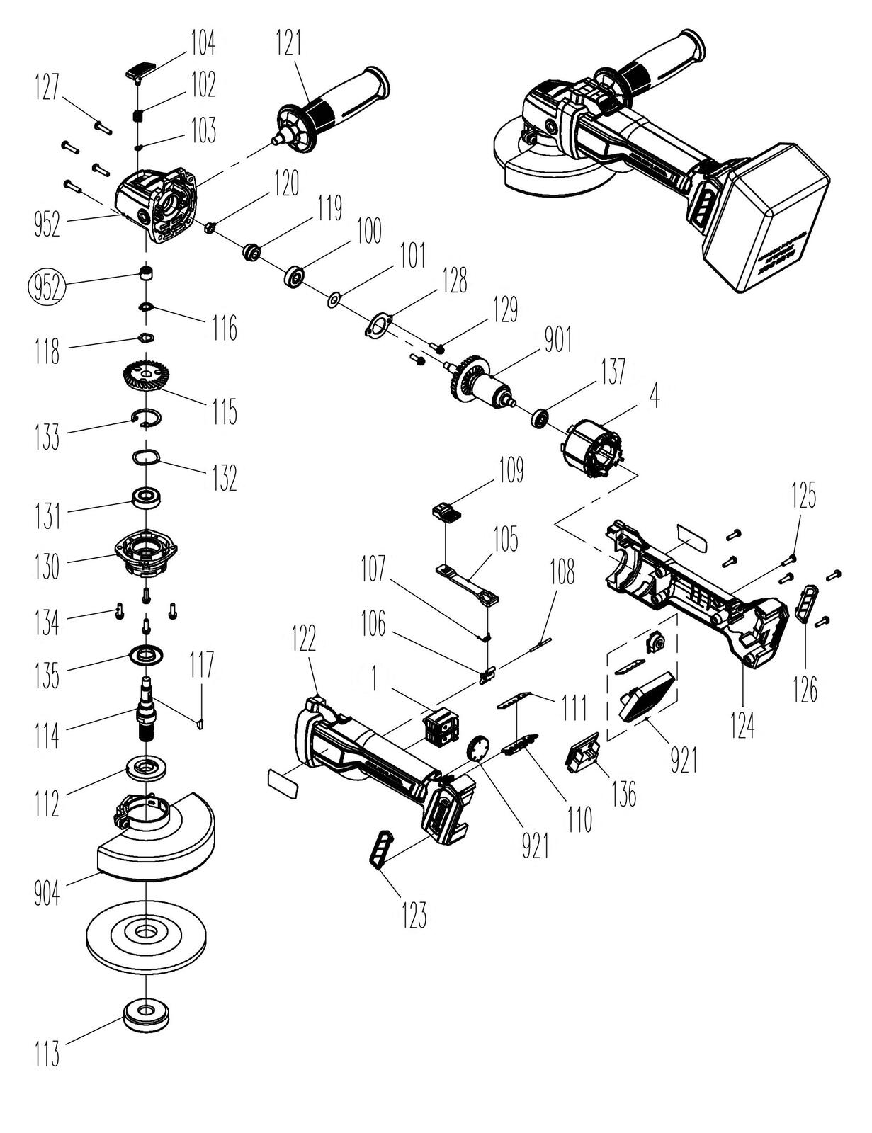 Einhell Akku-Winkelschleifer  18/125 CE Q Li - Solo (4431155)
