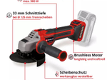 Einhell Akku-Winkelschleifer  18/125 CE Q Li - Solo (4431155)