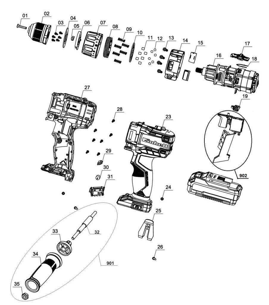 Einhell Akku-Bohrschrauber TP-CD 18 Li Brushless-Solo (4513850)
