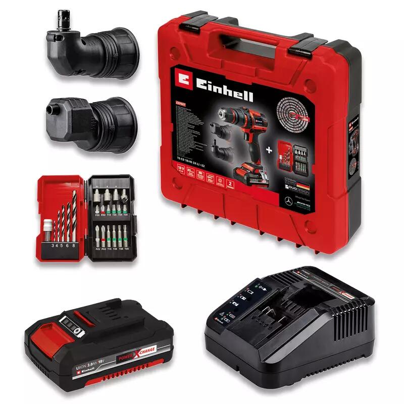 Einhell Akku-Bohrschrauber TE-CD 18/45 3X-Li +22 1x2,0Ah (4513990)