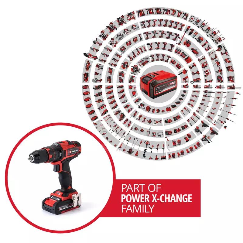 Einhell Akku-Bohrschrauber-Set TE-CD 18/40 Li-i +64 (2x2,0Ah) (4513992)