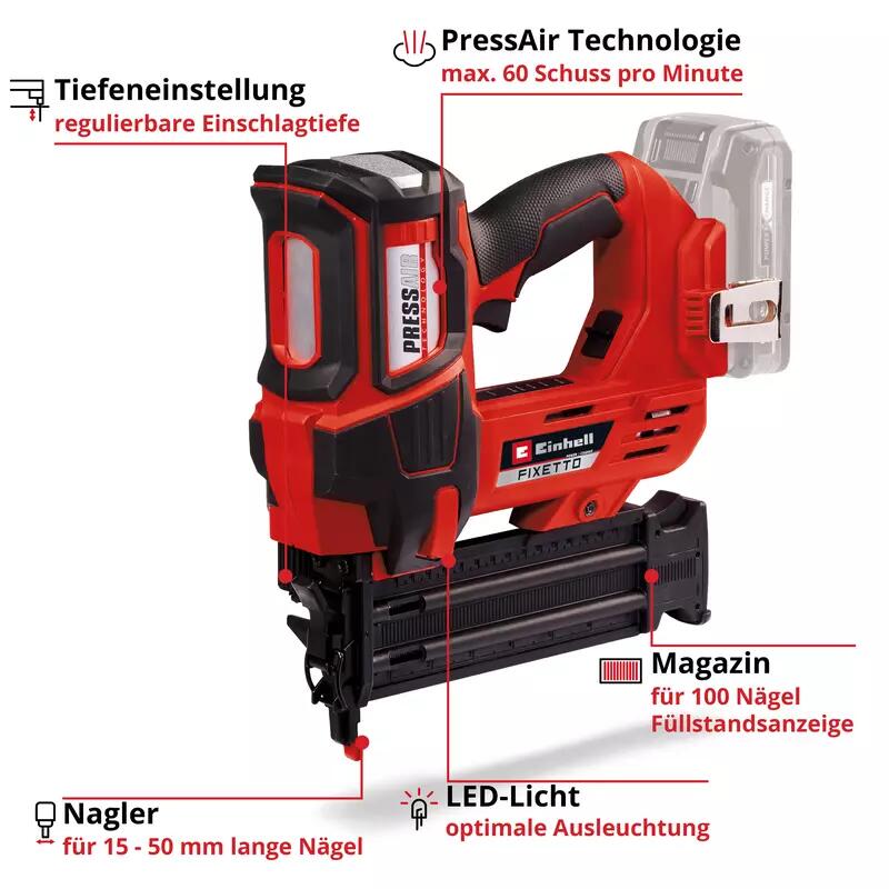 Einhell Akku-Nagler FIXETTO 18/50 N (4257795)