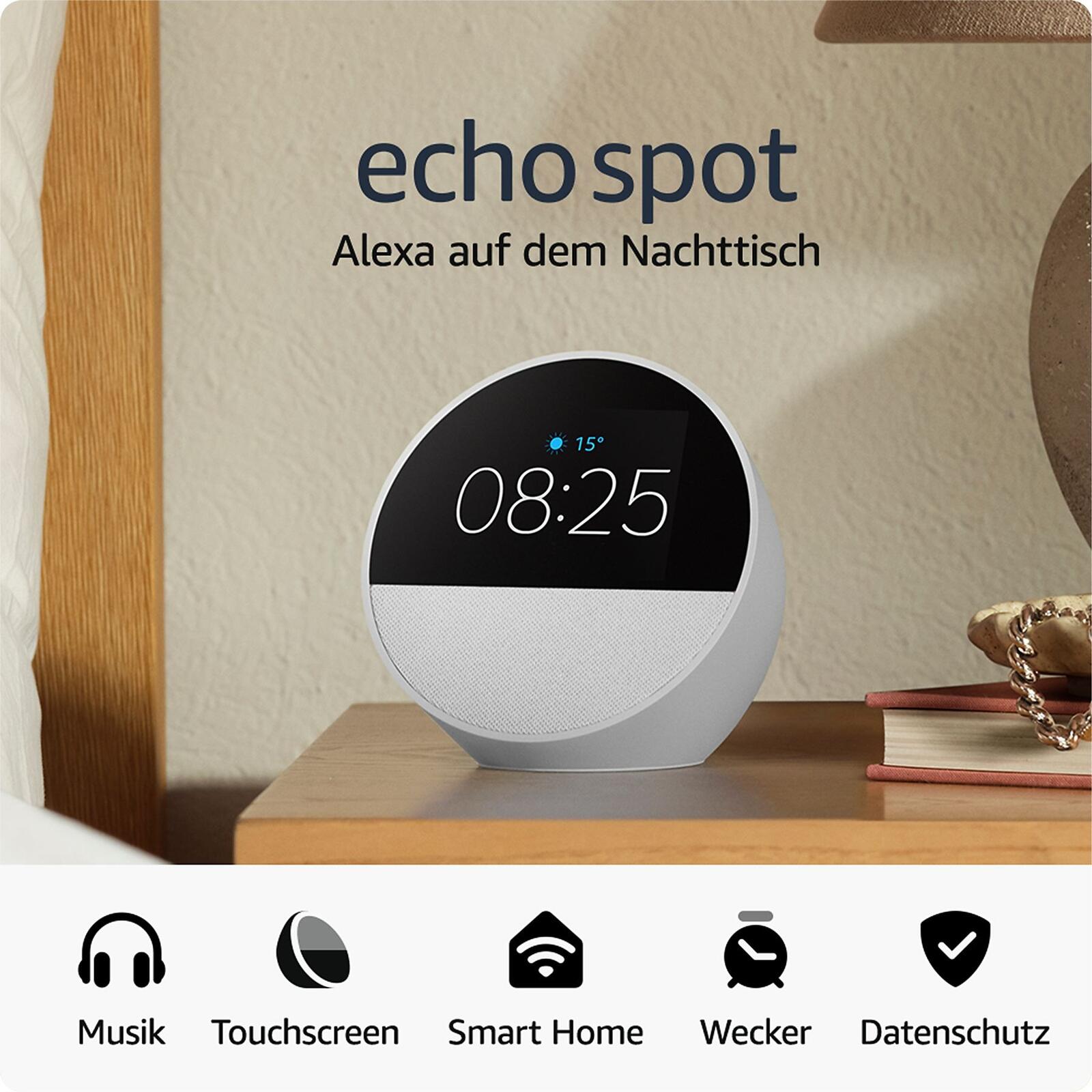 Amazon Echo Spot (2024) - Smart Speaker, weiß