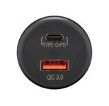 RAM Mounts Dual USB-Einbaucharger mit offenen Kabelenden, Kabellänge 150 mm - USBA / USB-C