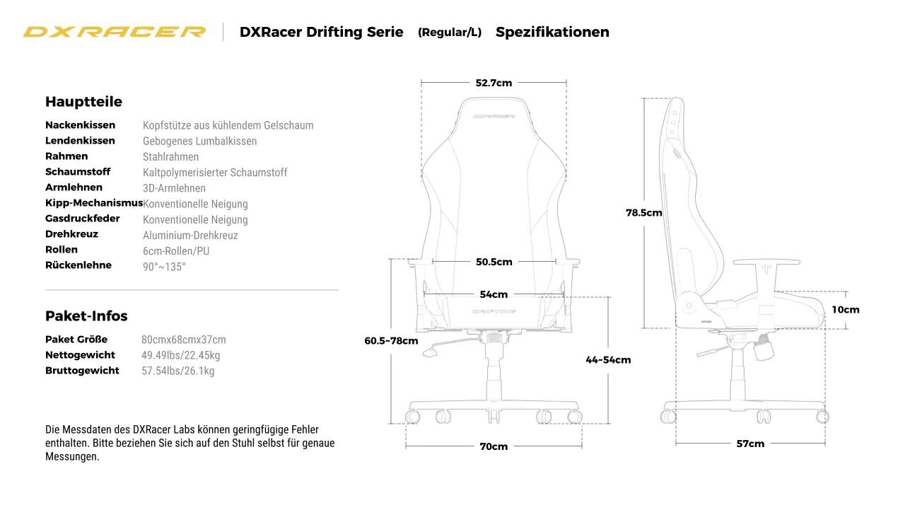 DXRacer Drifting Serie GC/LDC23LTA/NR Gaming-Stuhl - Regular / L - EPU Leder - schwarz/rot