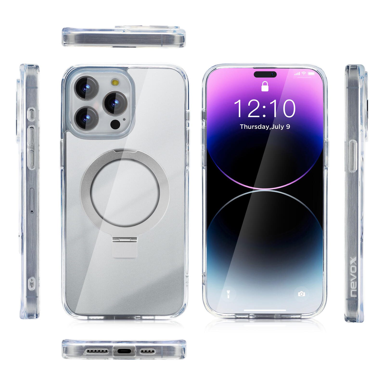 nevox StyleShell SHOCKFlex Stand für iPhone 15 Pro Max - Transparent