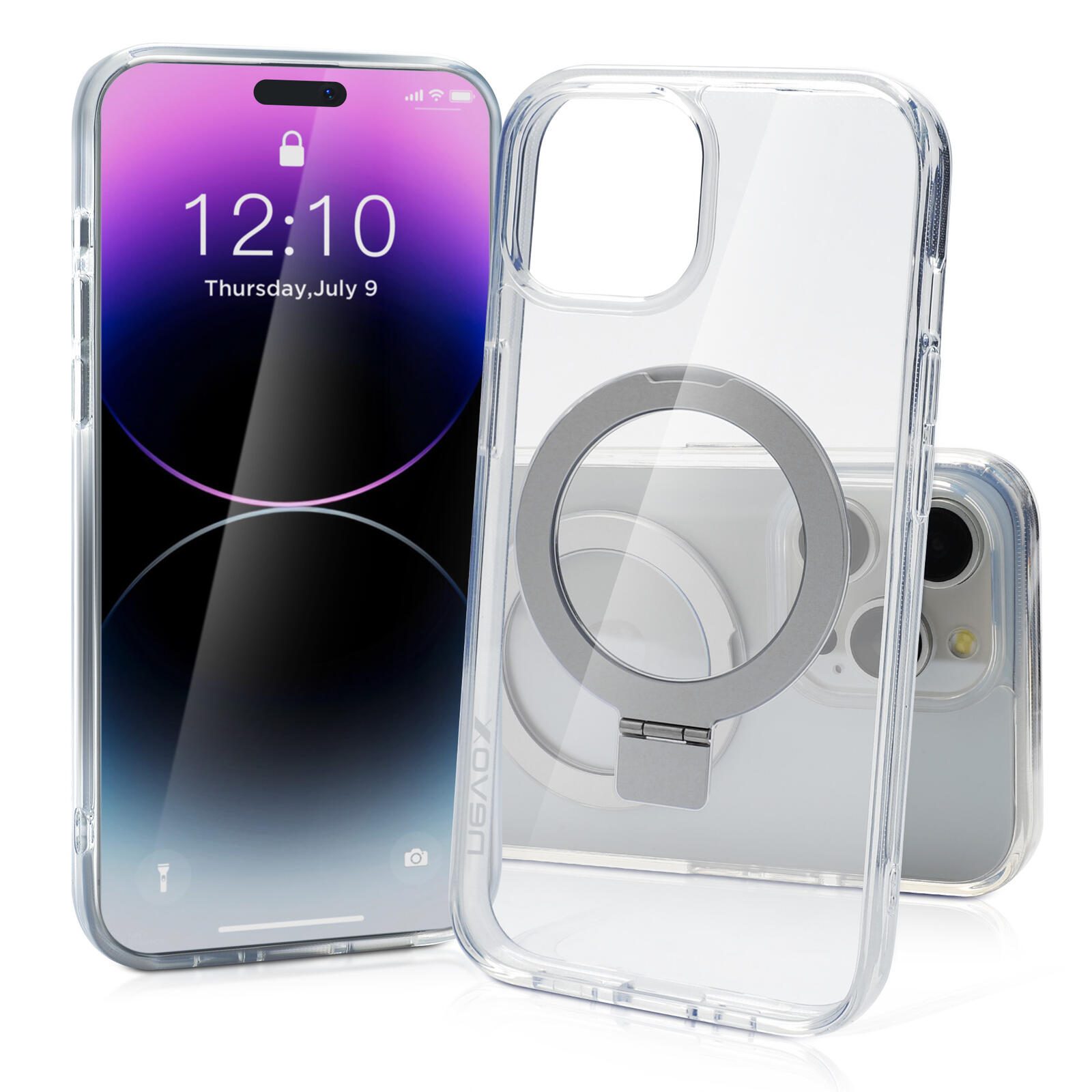 nevox StyleShell SHOCKFlex Stand für iPhone 15 Pro Max - Transparent
