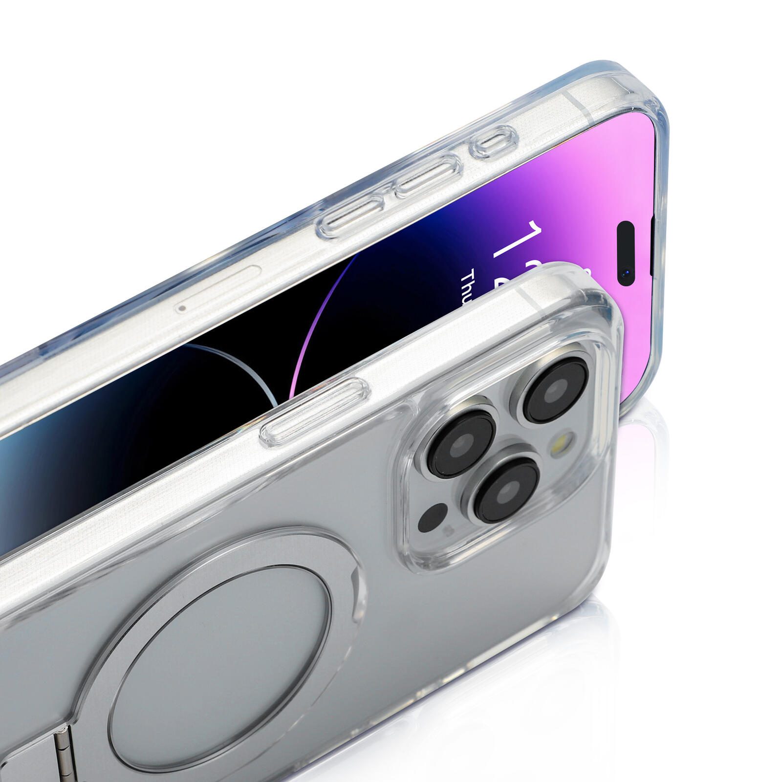 nevox StyleShell SHOCKFlex Stand für iPhone 15 Pro Max - Transparent