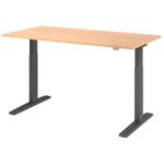 HAMMERBACHER XMKA16 höhenverstellbarer Schreibtisch 70,0 - 120,0 cm - elektrisch eiche / grafit