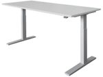 HAMMERBACHER XMKA19 höhenverstellbarer Schreibtisch 70,0 - 120,0 cm - elektrisch lichtgrau / silber