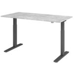 HAMMERBACHER XMKA16 höhenverstellbarer Schreibtisch 70,0 - 120,0 cm - elektrisch beton / grafit