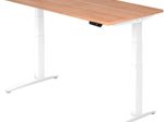 HAMMERBACHER XBHM16 höhenverstellbarer Schreibtisch 65,0 - 130,0 cm - elektrisch nussbaum / weiß
