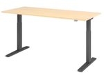 HAMMERBACHER XMKA19 höhenverstellbarer Schreibtisch 70,0 - 120,0 cm - elektrisch ahorn / grafit