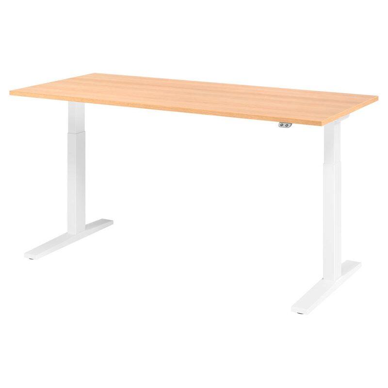 HAMMERBACHER XMKA19 höhenverstellbarer Schreibtisch 70,0 - 120,0 cm - elektrisch eiche / weiß